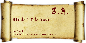 Biró Mínea névjegykártya